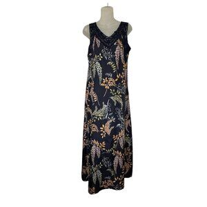 Sundance 100% Silk Sexy Floral Printed Slip Dress Sheath Lace‎ Trim size S 4 - 6